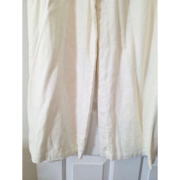 Abercrombie & Fitch Pants Size M  Ivory Tailored Wide Leg Pleated Linen Blend NW - Picture 3 of 8